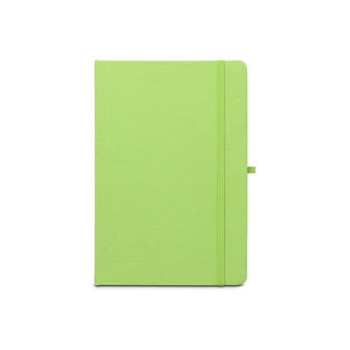 verde claro ANNE. Cuaderno A5 en poliéster reciclado (100% rPET) con páginas a rayas