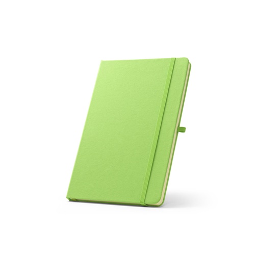 verde claro ANNE. Cuaderno A5 en poliéster reciclado (100% rPET) con páginas a rayas