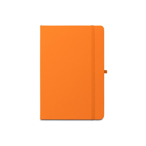 orange ANNE. Cuaderno A5 en poliéster reciclado (100% rPET) con páginas a rayas