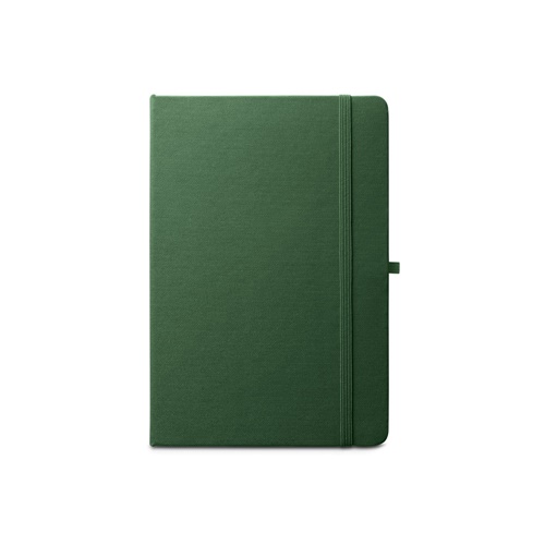 verde oscuro ANNE. Cuaderno A5 en poliéster reciclado (100% rPET) con páginas a rayas