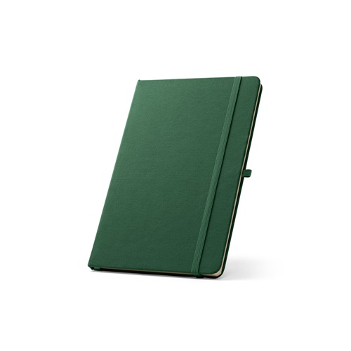 verde oscuro ANNE. Cuaderno A5 en poliéster reciclado (100% rPET) con páginas a rayas