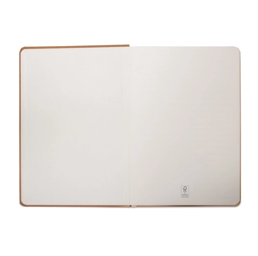 HUXLEY. Cuaderno A5 con tapa dura, fabricado con papel resistente al agua y páginas rayadas fabricadas con material certificado por el FSC™ y otros materiales controlados