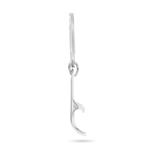 cromado HELLI. Llavero de metal con descapsulador