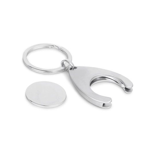 cromado satinado PORTHOS. Llavero de metal