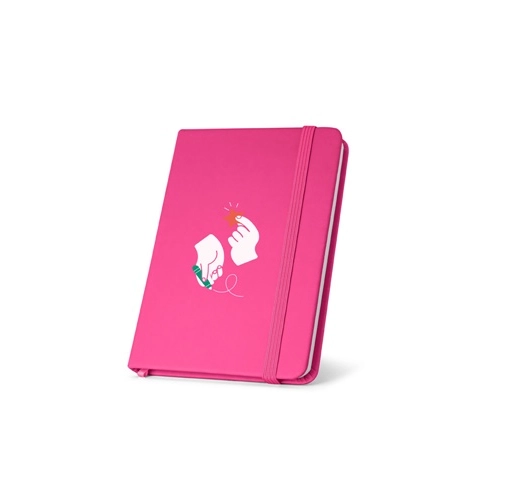 pink MEYER. Cuaderno de bolsillo en PU con hojas lisas
