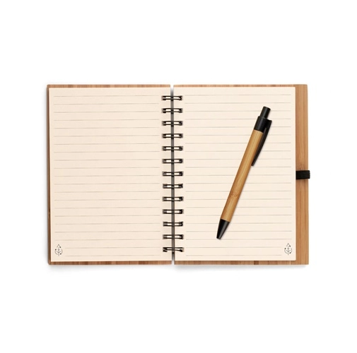 natural DICKENS A5. Cuaderno espiral A5 de bambú con papel 100% reciclado