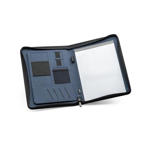 blue EMERGE FOLDER. Carpeta tamaño A4 hecha en poliéster reciclado (100% rPET) 300D con cremallera