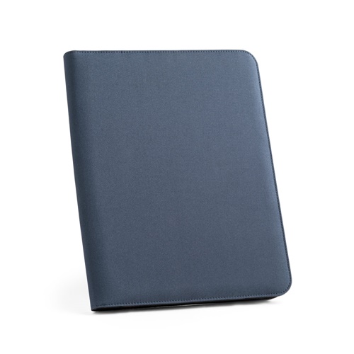 blue EMERGE FOLDER. Carpeta tamaño A4 hecha en poliéster reciclado (100% rPET) 300D con cremallera