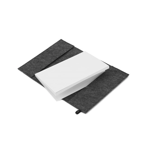 BALDWIN. Bloc de notas A5 con cubierta de fieltro reciclado (100% rPET) y páginas rayadas en papel 100% reciclado