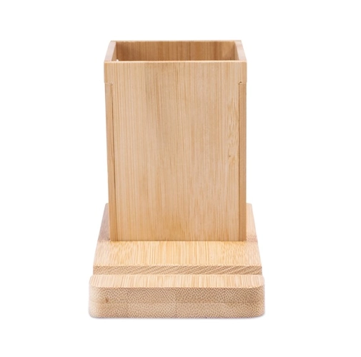 natural ERWIN. Juego de escritorio con soporte para móvil y vaso