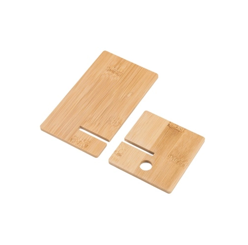 GALEN. Soporte para móvil de bambú, desmontable en dos partes