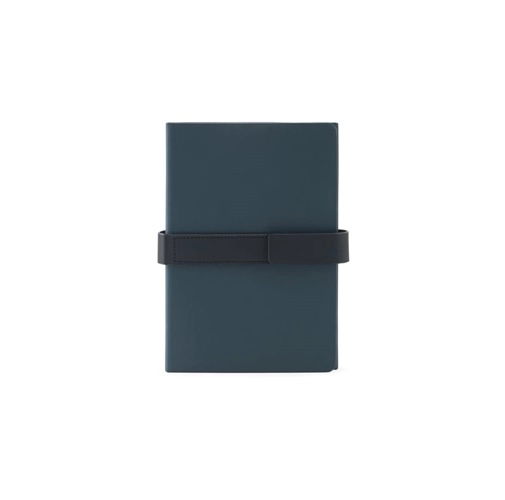 SANDERSON. Bloc de notas A5 de PU (50% reciclado) con dos bloques: páginas rayadas y páginas lisas