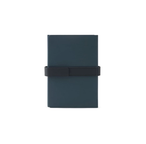 SANDERSON. Bloc de notas A5 de PU (50% reciclado) con dos bloques: páginas rayadas y páginas lisas