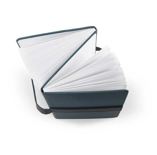 SANDERSON. Bloc de notas A5 de PU (50% reciclado) con dos bloques: páginas rayadas y páginas lisas