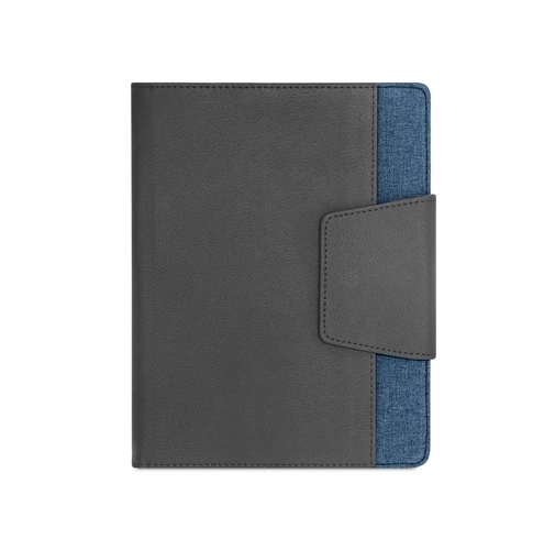 blue RUSSEL. Cubierta de PU y tejido de poliéster con cuaderno A5 con páginas lisas