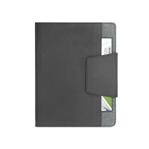 gray RUSSEL. Cubierta de PU y tejido de poliéster con cuaderno A5 con páginas lisas