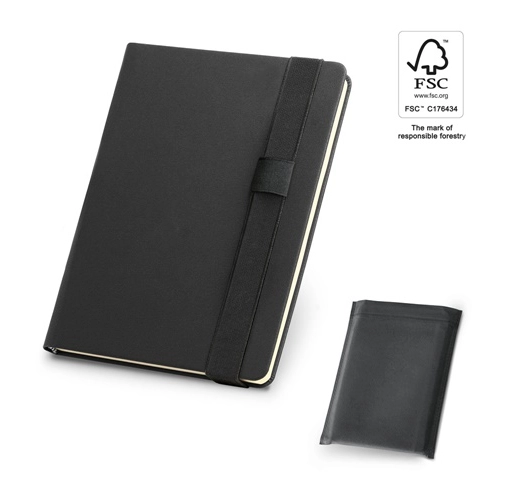 SHAKESPEARE. Bloc de notas A5 en PU con hojas lisas de color marfil