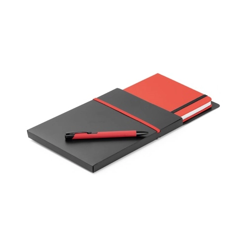red SHAW. Set de bolígrafo y bloc de notas A5