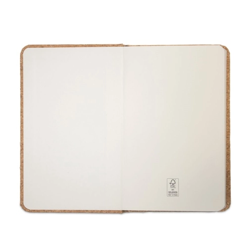 natural HAWKINS. Libreta de bolsillo de corcho con páginas lisas, en material certificado FSC™ y otros materiales controlados