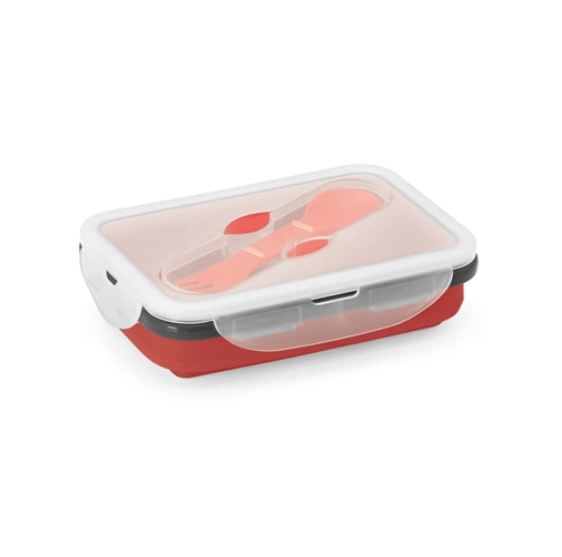 red SAFFRON. Fiambrer. Fiambrera hermética retráctil de silicona y PP 640 mL