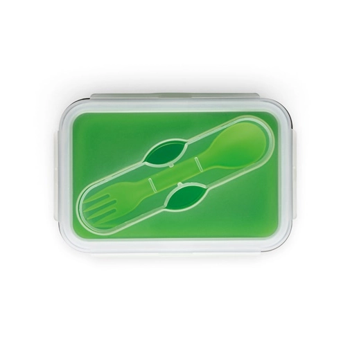 verde claro SAFFRON. Fiambrer. Fiambrera hermética retráctil de silicona y PP 640 mL