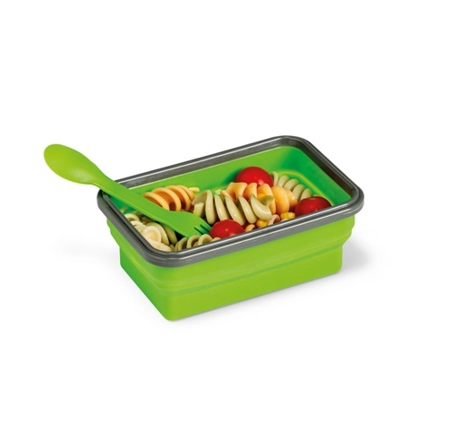 verde claro SAFFRON. Fiambrer. Fiambrera hermética retráctil de silicona y PP 640 mL