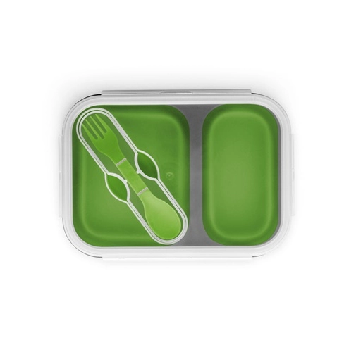 verde claro DILL. Fiambrer. Fiambrera hermética retráctil de silicona y PP (480 y 760 mL)