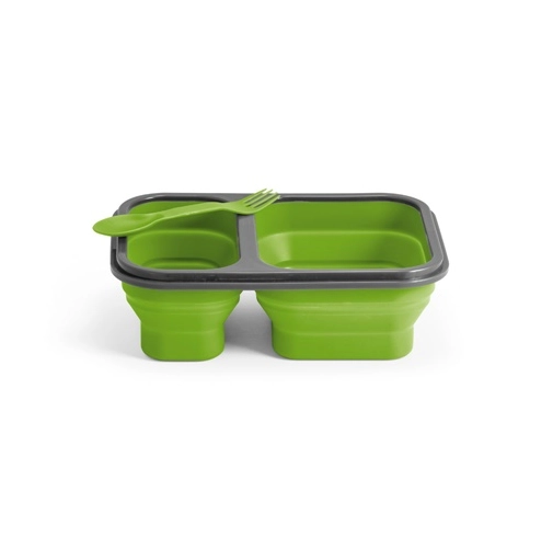 verde claro DILL. Fiambrer. Fiambrera hermética retráctil de silicona y PP (480 y 760 mL)