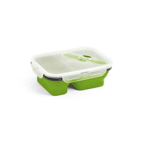 verde claro DILL. Fiambrer. Fiambrera hermética retráctil de silicona y PP (480 y 760 mL)