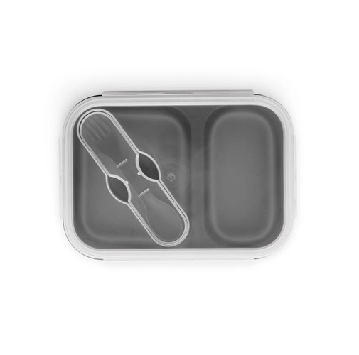 gris claro DILL. Fiambrer. Fiambrera hermética retráctil de silicona y PP (480 y 760 mL)