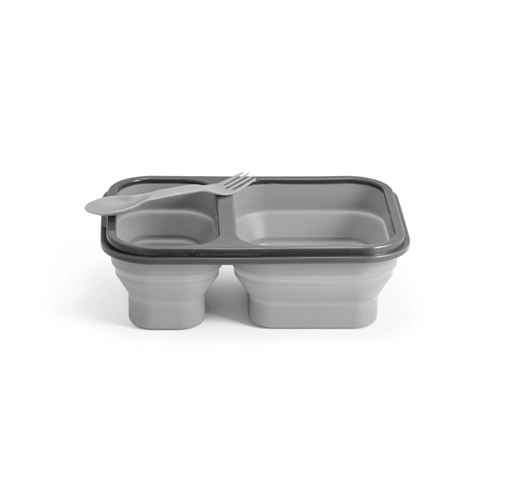 gris claro DILL. Fiambrer. Fiambrera hermética retráctil de silicona y PP (480 y 760 mL)