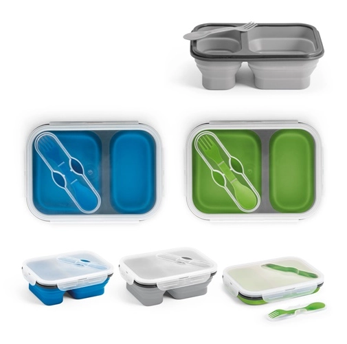 DILL. Fiambrer. Fiambrera hermética retráctil de silicona y PP (480 y 760 mL)