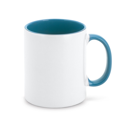 azul claro MOCHA. Taza de cerámica 350 mL