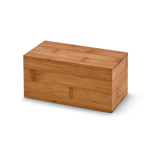 BURDOCK. Caja de té de bambú, con 2 compartimentos y cierre magnético