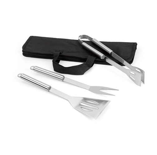 black SOARES. Set de barbacoa que incluye 3 piezas en acero inoxidable
