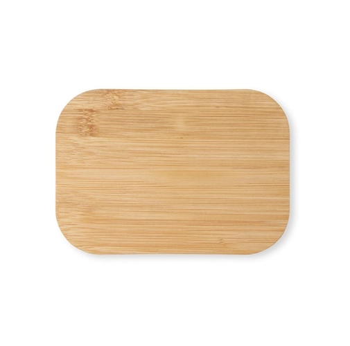 natural SHINO. Fiambrer. Recipiente hermético de acero inoxidable y tapa de bambú