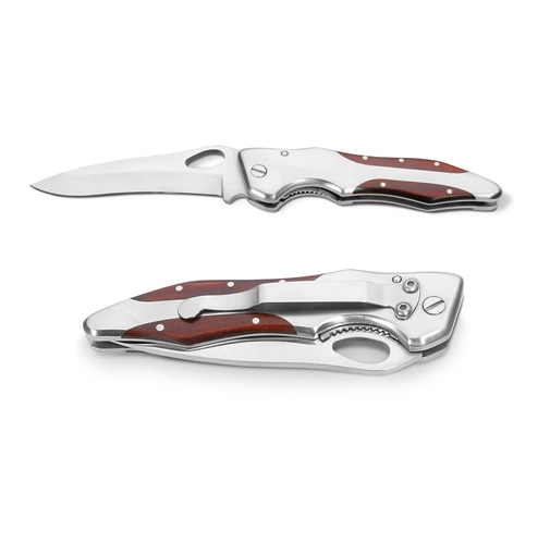 LAWRENCE. Navaja de bolsillo de acero inoxidable y madera