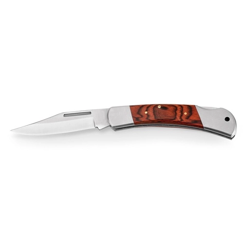 natural oscuro FALCON II. Navaja de bolsillo de acero inoxidable y madera