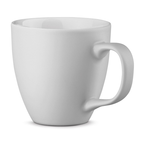 white PANTHONY MAT. Taza de porcelana de 450 mL