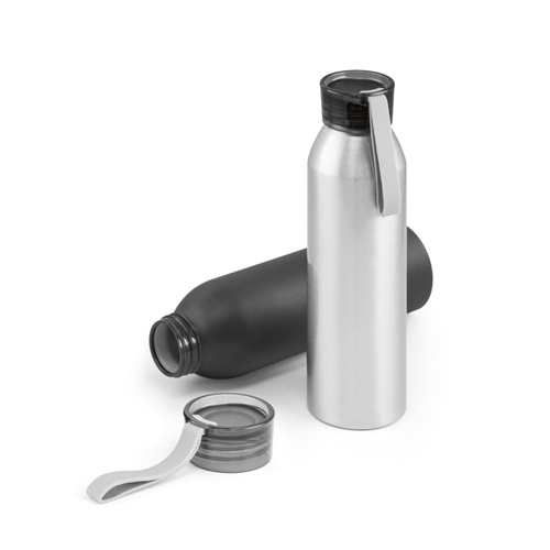cromado satinado RIO. Botella de aluminio reciclado (100% rAL) con tapón de PP 660 mL