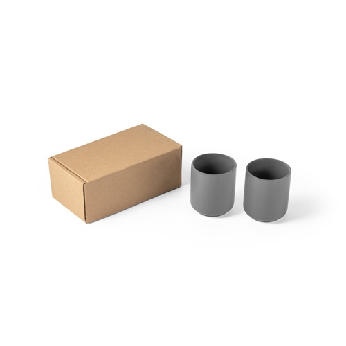 gris oscuro OWENS. Juego de tazas de cerámica