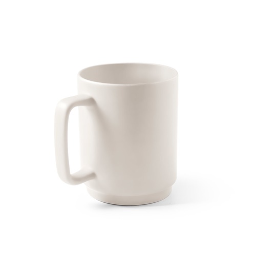 blanco pastel MIGHTY. Taza de cerámica con cuerpo cilíndrico 330 mL