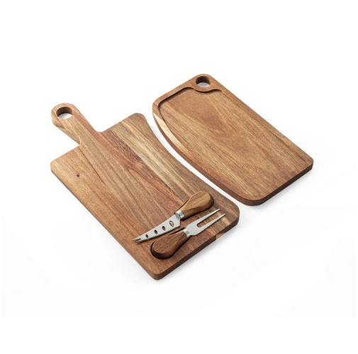 natural oscuro CAPER. Tabla de madera de acacia