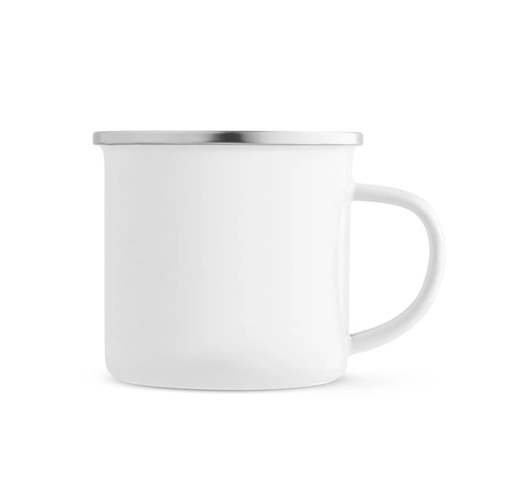 white GOTZE SUB. Taza esmaltada para sublimación 350 mL