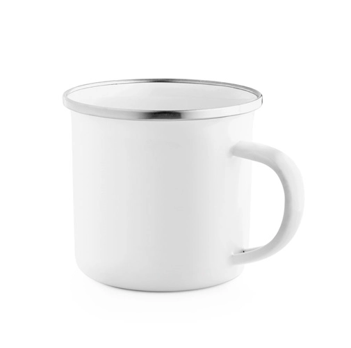 white GOTZE SUB. Taza esmaltada para sublimación 350 mL