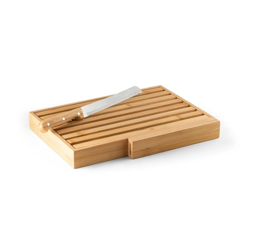natural PASSARD. Tabla de pan en bambú con cuchillo de acero inoxidable