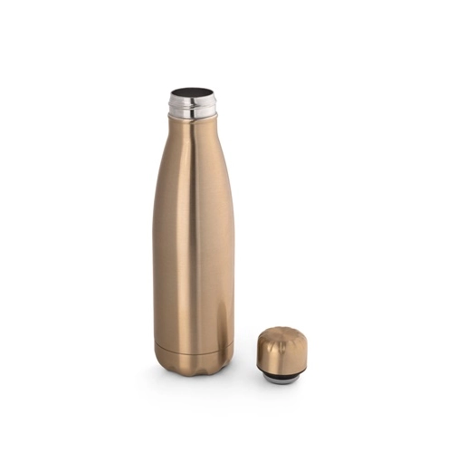 dorado satinado SHOW METALLIC. Botella de acero inoxidable con acabado metalizado mate 510 mL