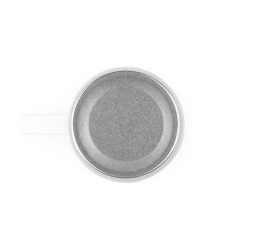 white COMANECI. Botella de acero inoxidable de doble pared (90% reciclado) con acabado mate 490 mL