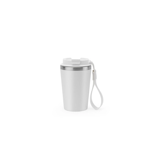 SPITZ. Vaso de viaje de acero inoxidable (90 % reciclado) y pared exterior de PP, con acabado mate 440 ml