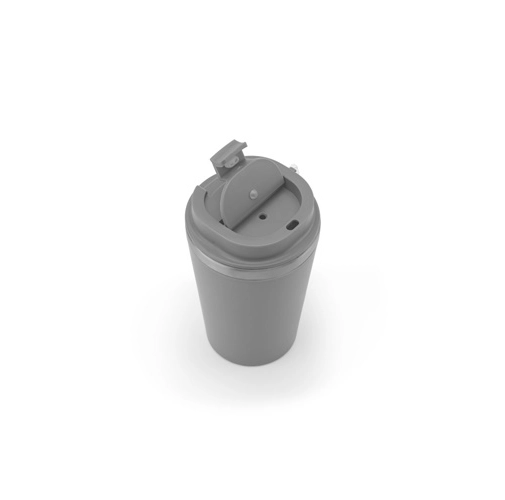 SPITZ. Vaso de viaje de acero inoxidable (90 % reciclado) y pared exterior de PP, con acabado mate 440 ml